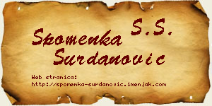 Spomenka Surdanović vizit kartica